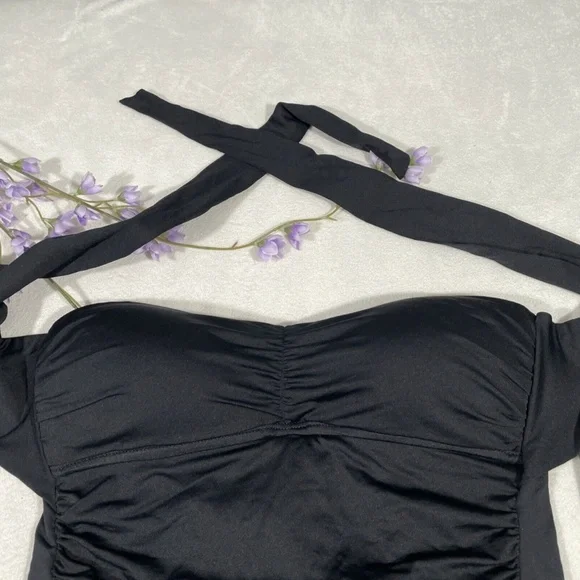 NWT La Blanca [ 4 ] Island Goddess Convertible Tankini Top‎ in Black - Picture 4 of 10